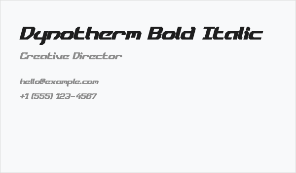 Dynotherm Bold Italic Business Card
