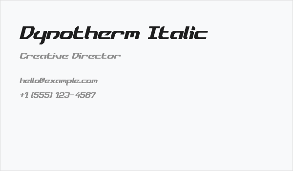 Dynotherm Italic Business Card