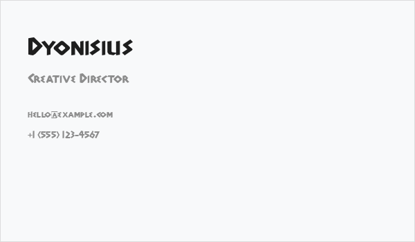 Dyonisius Business Card