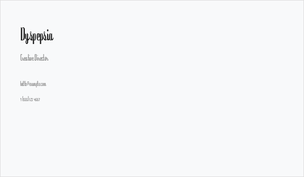 Dyspepsia Business Card