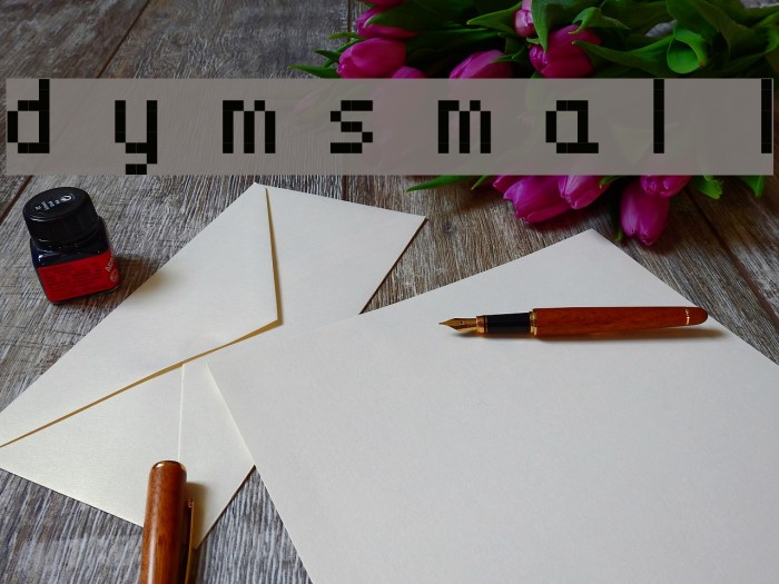 dymsmall Font examples