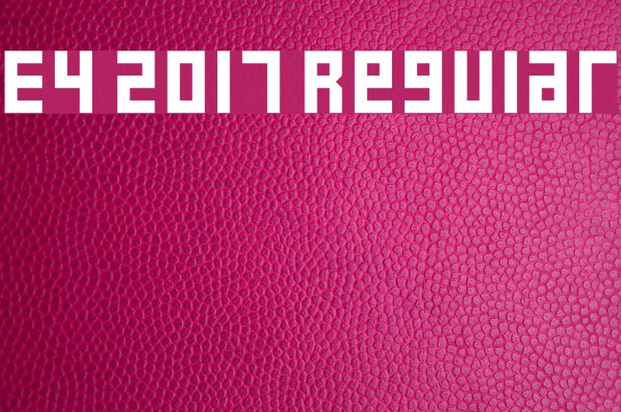E4 2017 Regular Font examples