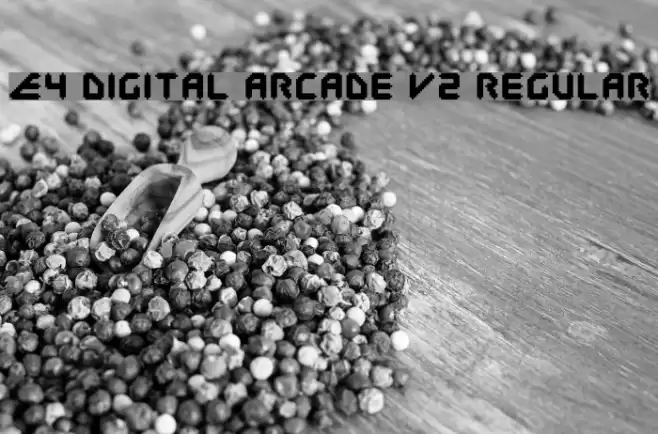 E4 Digital Arcade V2 Regular Schriftart examples