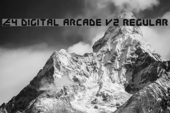 E4 Digital Arcade V2 Regular Schriftart examples