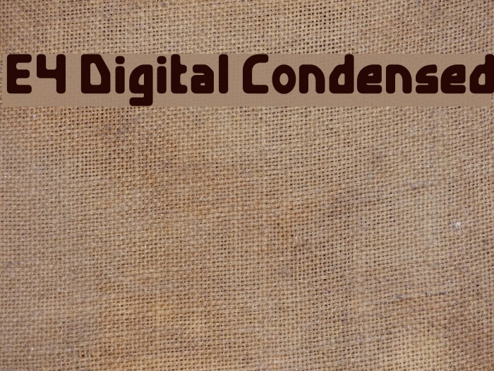 E4 Digital Condensed Font examples