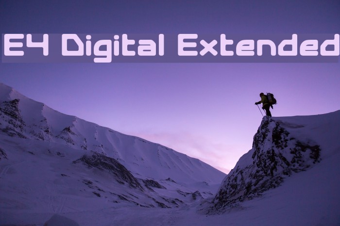 E4 Digital Extended Font examples