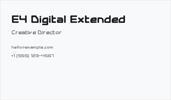 E4 Digital Extended Business Card
