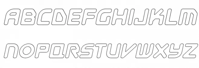 E4 Digital V2 Hollow Italic Polices MAJUSCULES