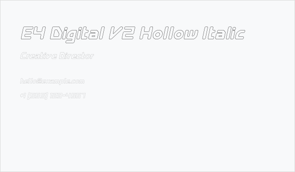 E4 Digital V2 Hollow Italic Business Card