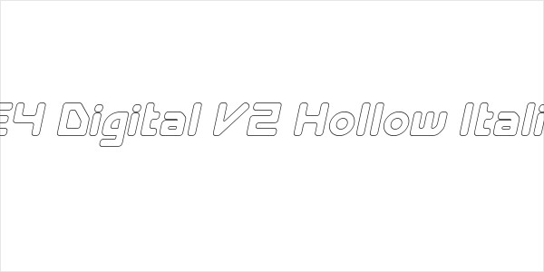 E4 Digital V2 Hollow Italic Logo