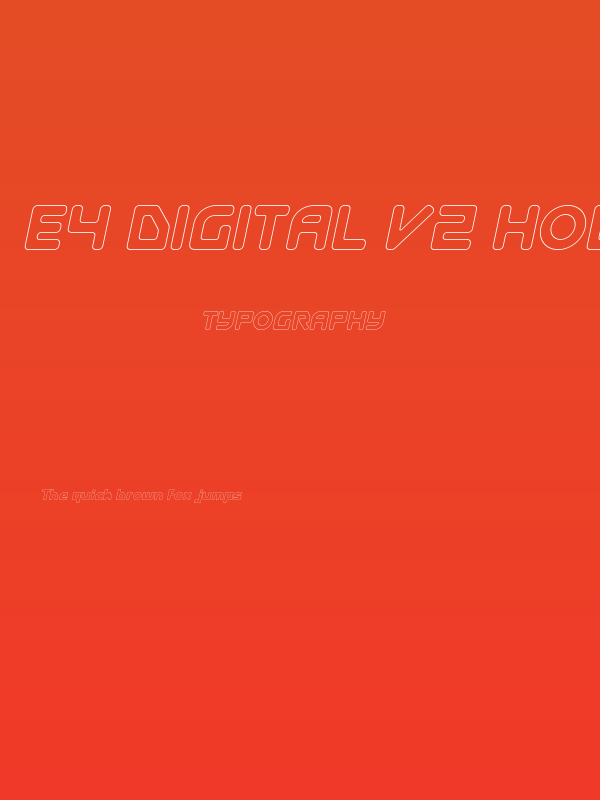 E4 Digital V2 Hollow Italic Poster