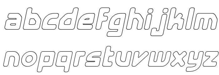 E4 Digital V2 Hollow Italic Font LOWERCASE