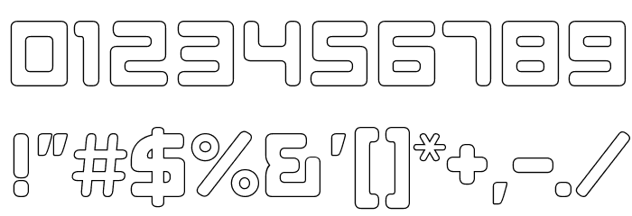 E4 Digital V2 Hollow Regular Font Alte caractere