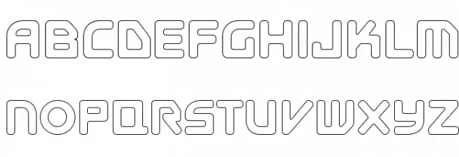 E4 Digital V2 Hollow Regular Font Litere mari