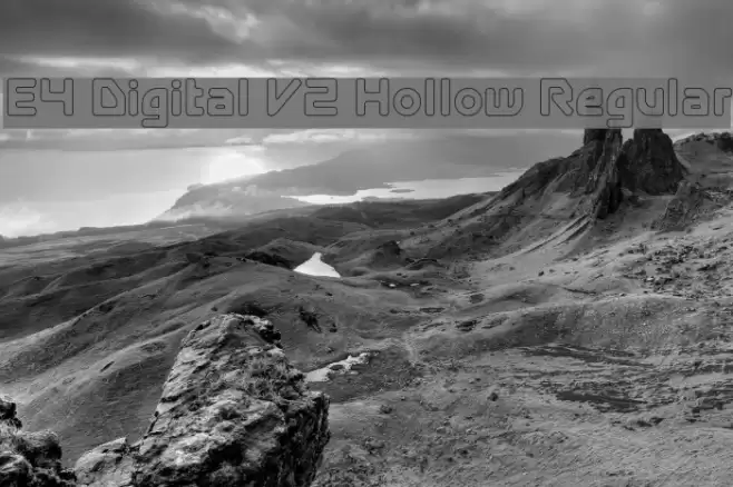E4 Digital V2 Hollow Regular Font examples