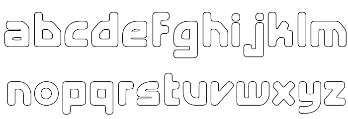 E4 Digital V2 Hollow Regular Font Litere mici