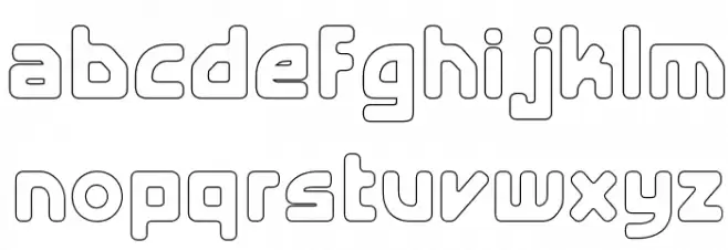 E4 Digital V2 Hollow Regular Caratteri MINUSCOLO