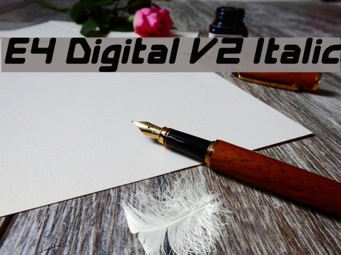 E4 Digital V2 Italic Font examples