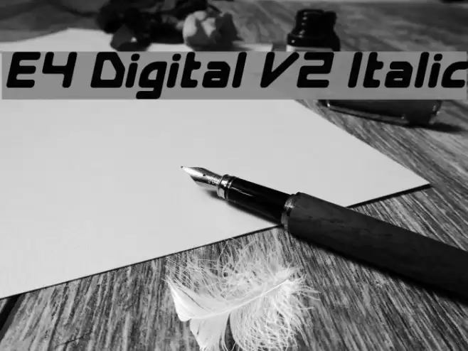 E4 Digital V2 Italic Fonte examples