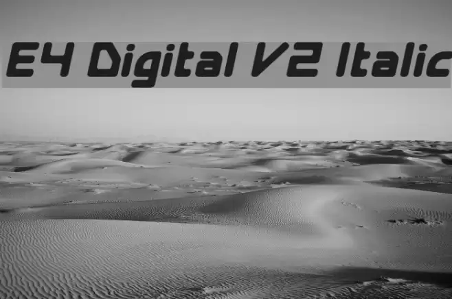 E4 Digital V2 Italic Fonte examples