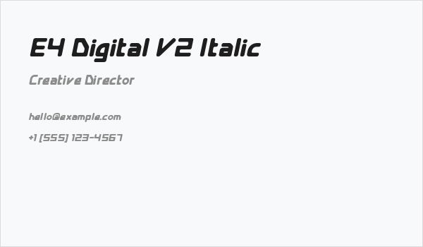 E4 Digital V2 Italic Business Card