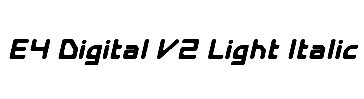 E4 Digital V2 Light Italic Font