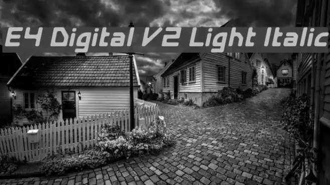E4 Digital V2 Light Italic Font examples