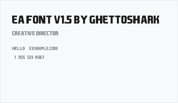 EA Font v1.5 by Ghettoshark Business Card