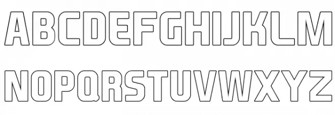 EA Sports Covers SC Bold Outline Font UPPERCASE