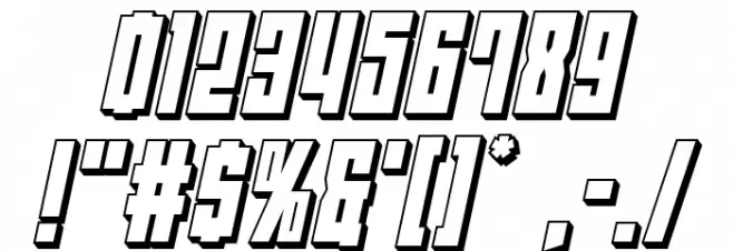 EAST-west 3D Italic Font OTHER CHARS