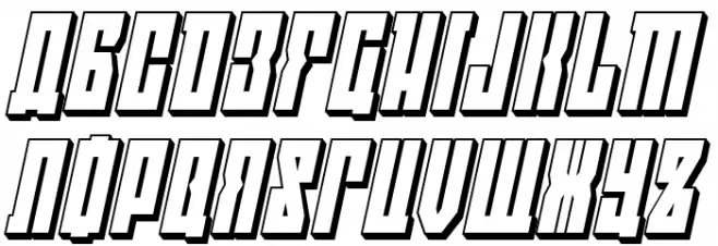 EAST-west 3D Italic Шрифта ВЕРХНИЙ