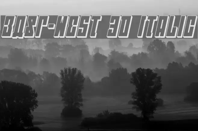 EAST-west 3D Italic Font examples