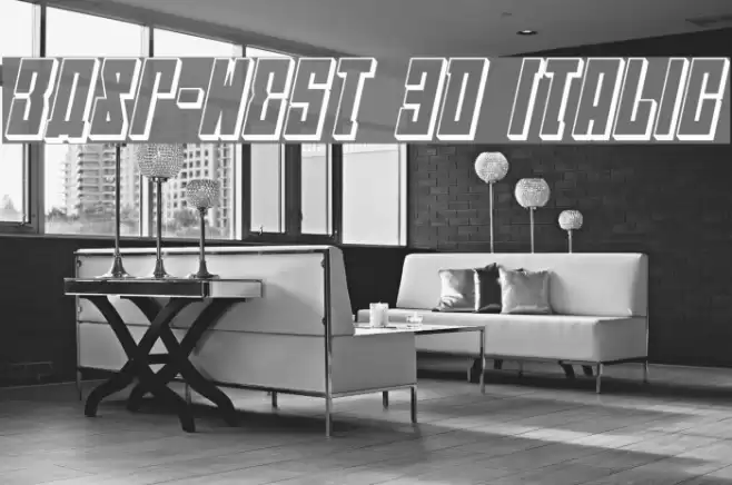 EAST-west 3D Italic Font examples