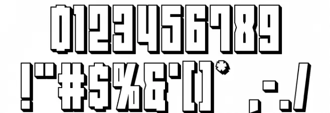 EAST-west 3D Font OTHER CHARS