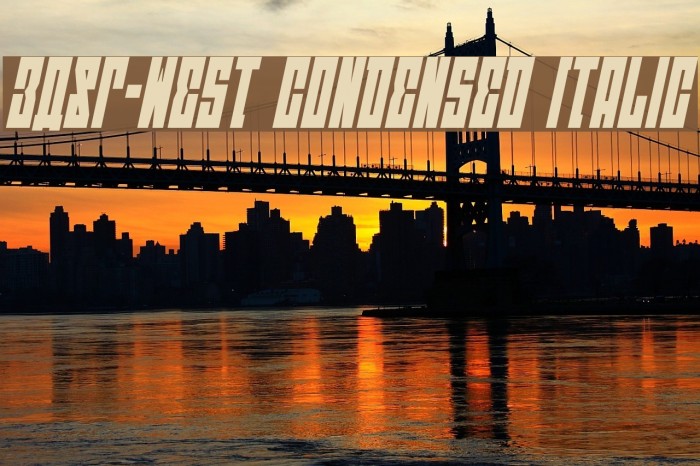EAST-west Condensed Italic Font examples