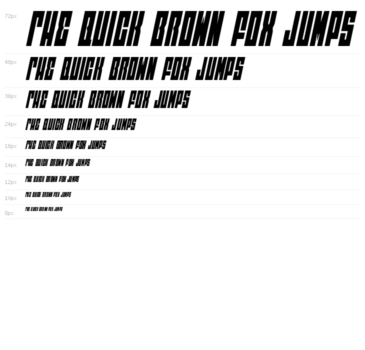 EAST-west Condensed Italic Waterfall