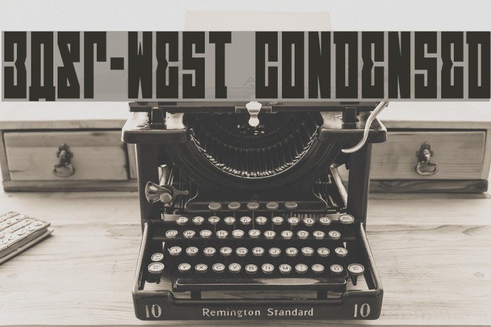 EAST-west Condensed Font examples