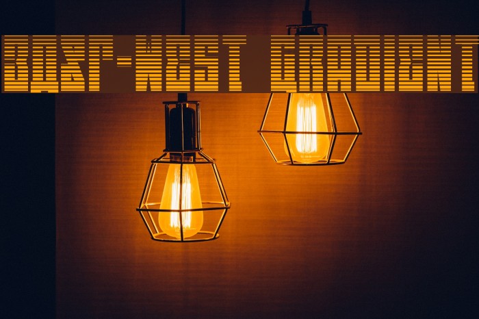 EAST-west Gradient Font examples