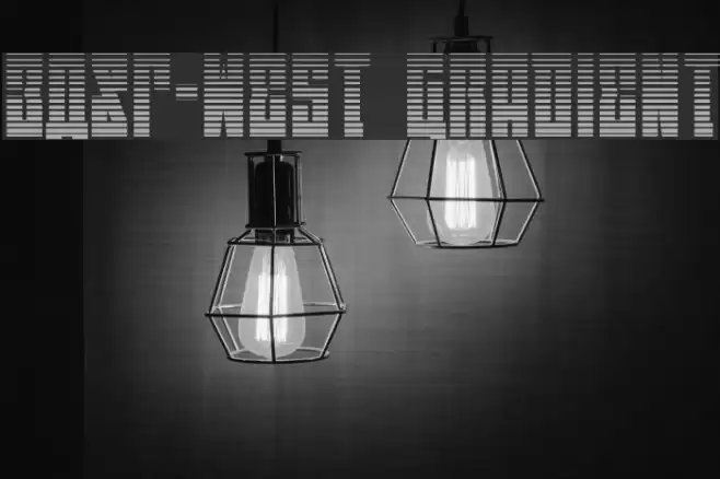 EAST-west Gradient Font examples