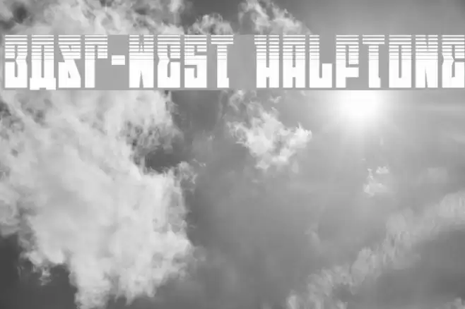 EAST-west Halftone Font examples