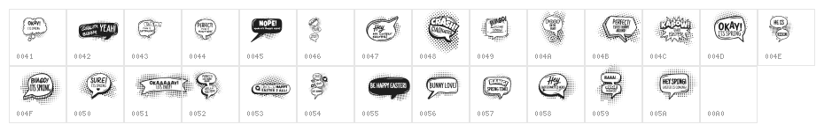 EASTER BUBBLES Character Map