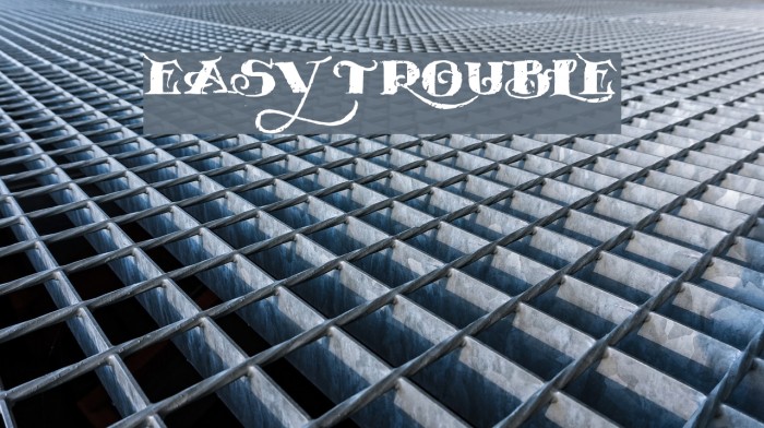 EASY TROUBLE Font examples