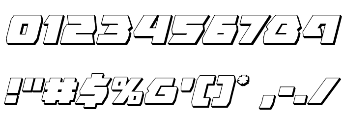 Eagle Strike 3D Italic Font OTHER CHARS