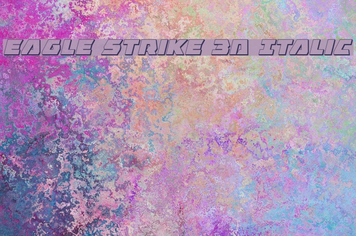 Eagle Strike 3D Italic Font examples