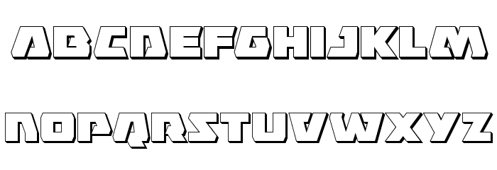 Eagle Strike 3D Schriftart Kleinbuchstaben