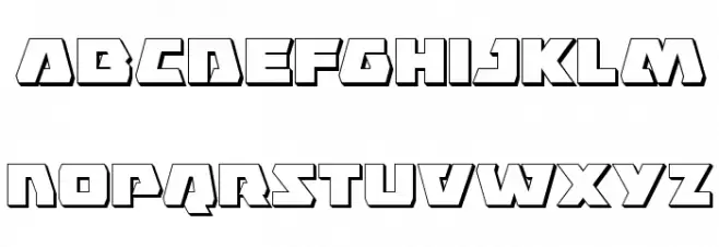 Eagle Strike 3D Schriftart Kleinbuchstaben