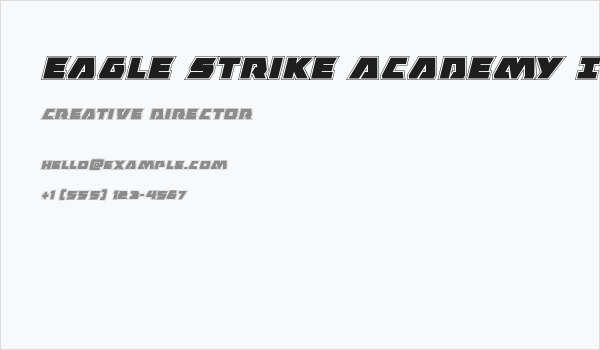Eagle Strike Academy Italic Business Card