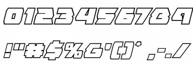 Eagle Strike Bold Outline Italic Font OTHER CHARS