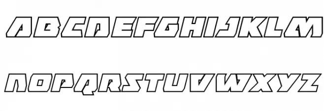 Eagle Strike Bold Outline Italic Caratteri MINUSCOLO
