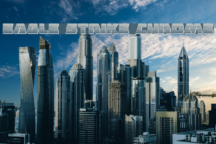 Eagle Strike Chrome Font examples